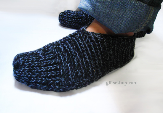 Easy Slippers Knit Pattern for Men Knit with Two Needles ...