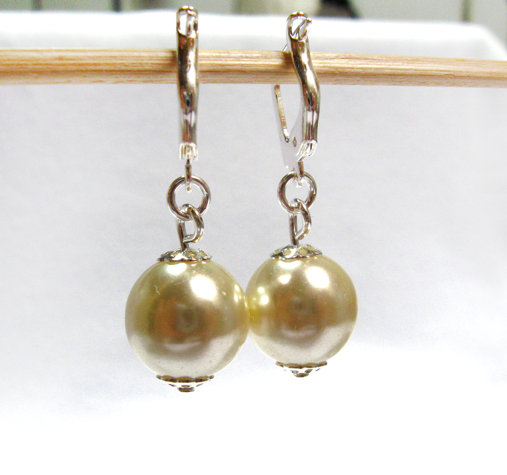 Beautiful Cream Pearls Earrings Silver Plated Ear Wires – Gifts shop blog
