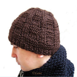 Knitting pattern hat beanie men