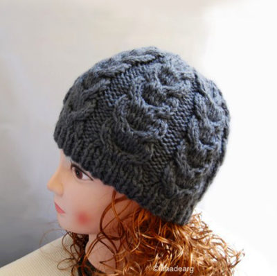 Knitting pattern hat,cable winter hat