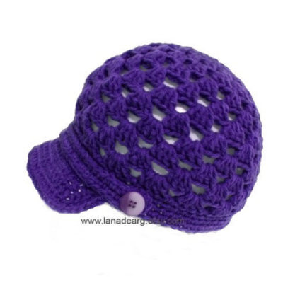 Crochet pattern baseball cap hat with visor PDF