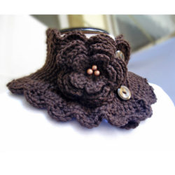 Knit Scarf Neckwarmer Collar brown