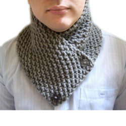 Knit Neck Scarf Chunky Neckwarmer Cowl, Scarf for Men
