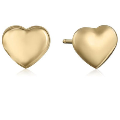 14k Yellow Gold Tiny Heart Button Earrings – Gifts shop