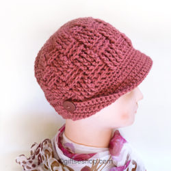 crochet newsboy hat pattern, women's crochet hat pattern