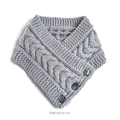 knitting pattern button cowl scarf