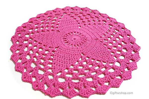 Crochet Placemats- Crochet Round Doily Pattern, Dining Table Mat 