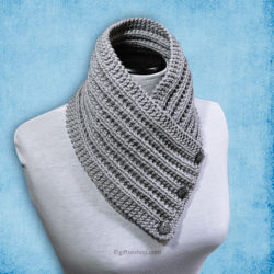 buttoned scarf cowl knitting pattern men women neckwarmer