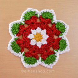 Christmas coaster pattern, mandala pattern, crochet doily