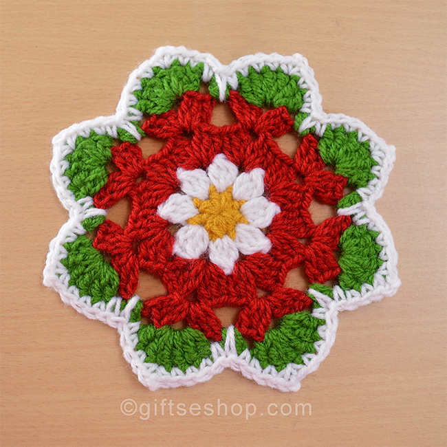Christmas coaster pattern, crochet doily