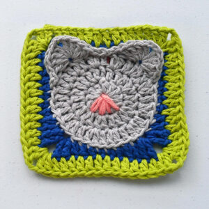 crochet kitty cat granny square