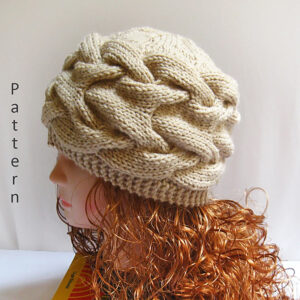 women's cable knit beanie pattern straight needles