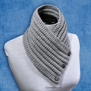 knitting pattern buttoned neck warmer