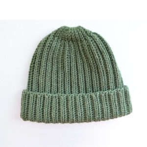 easy crochet ribbed beanie pattern with folded brim