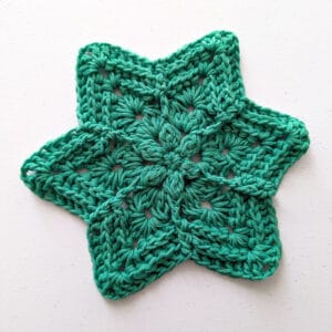 6-point crochet star Christmas ornament, applique, garland, coaster